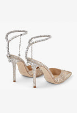 Jimmy Choo Saeda 100 Crystal-Embellished Pumps SAEDA 100 ZPJ GOLD/CRYSTAL