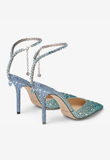 Jimmy Choo Saeda 100 Crystal Embellished Pumps SAEDA 100 ZPJ PEACOCK/SMOKE GREEN/SMOKY BLUE