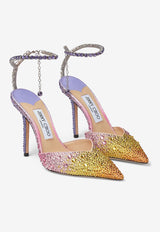 Jimmy Choo Saeda 100 Crystal-Embellished Satin Pumps SAEDA 100 ZPJ SUNSET MIX/CRYSTAL