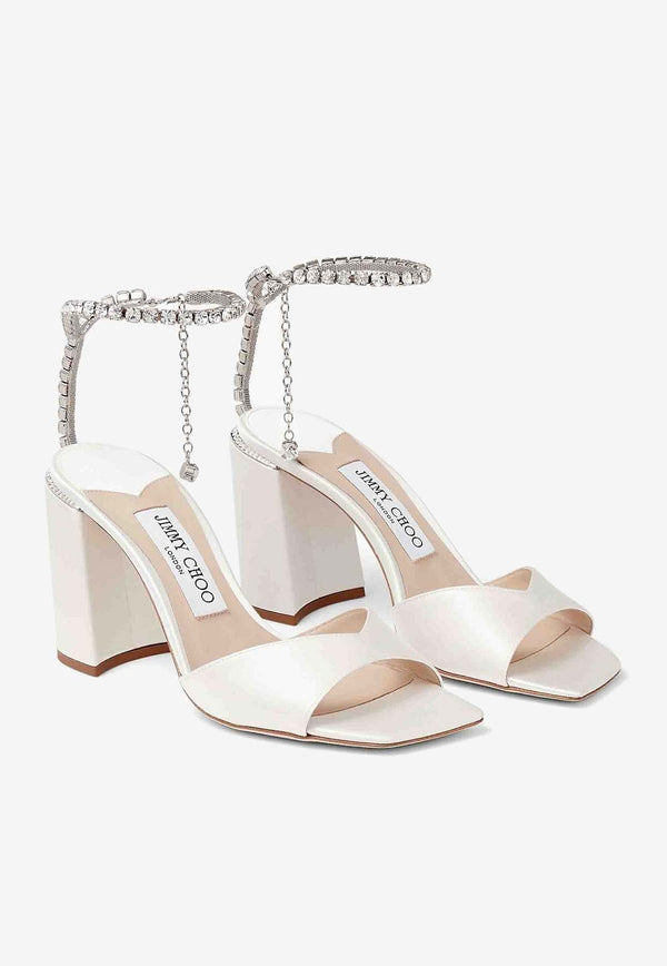 Saeda 85 Leather Sandals Jimmy Choo SAEDA S/BH 85 BGH IVORY/CRYSTAL