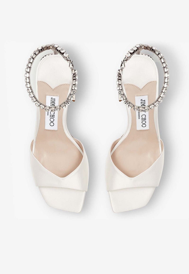 Saeda 85 Leather Sandals Jimmy Choo SAEDA S/BH 85 BGH IVORY/CRYSTAL