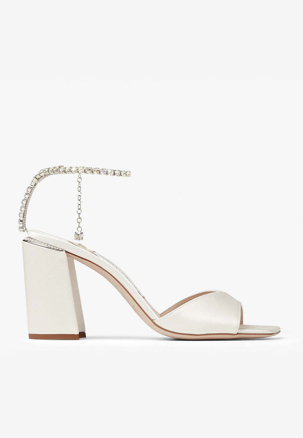 Saeda 85 Leather Sandals Jimmy Choo SAEDA S/BH 85 BGH IVORY/CRYSTAL