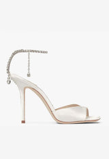 Jimmy Choo Saeda 100 Crystal-Embellished Satin Sandals SAEDA SANDAL 100 BBD IVORY/CRYSTAL