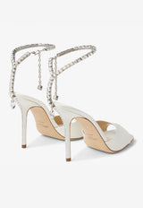 Jimmy Choo Saeda 100 Crystal-Embellished Satin Sandals SAEDASANDAL100BBD IVORY/CRYSTAL