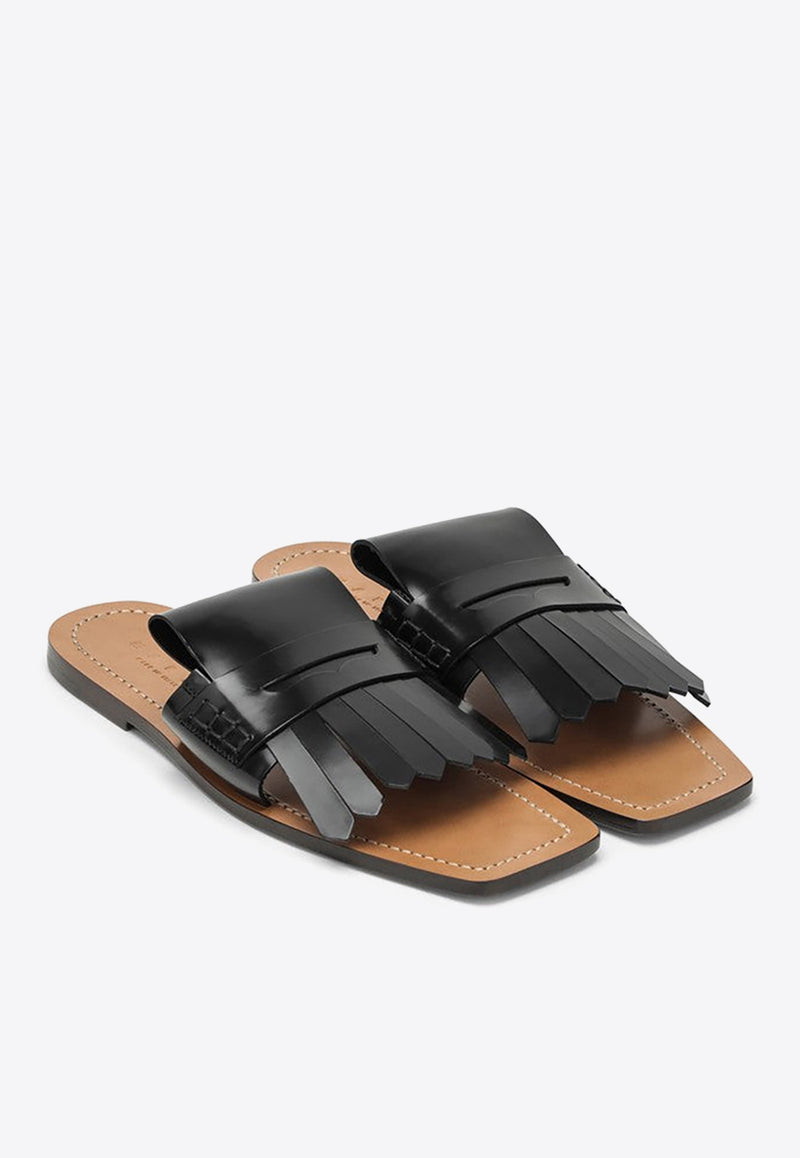 Marni Bambi Square-Toe Leather Sandals Black SAMS019800PS679/O_MARNI-00N99