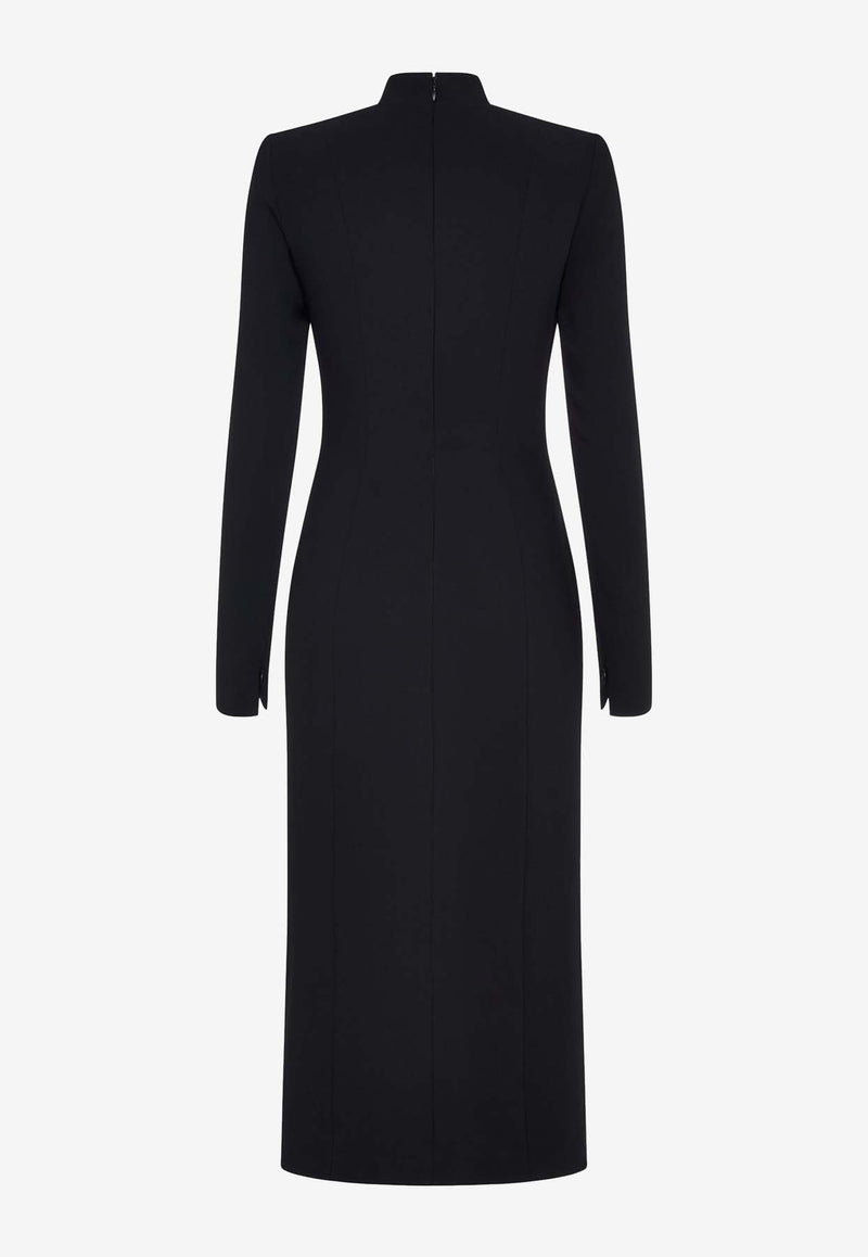 Sabina Bilenko Carson Long-Sleeved Midi Dress Black SB-AW24-CRS-DRS-BLK-BLACK