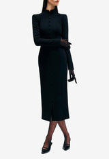 Sabina Bilenko Carson Long-Sleeved Midi Dress Black SB-AW24-CRS-DRS-BLK-BLACK