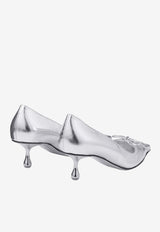 Jimmy Choo Scarlett 50 Metallic Leather Pumps SCARLETT 50 BYK SILVER Silver