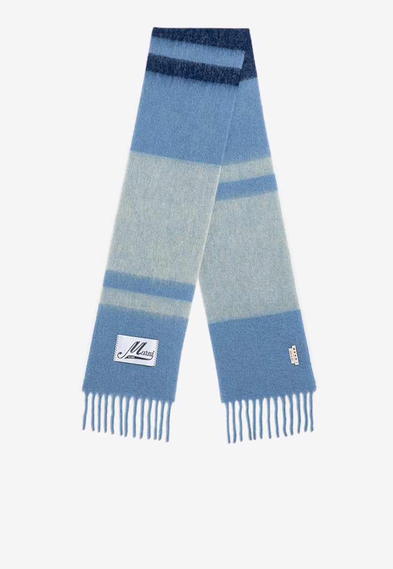 Marni Striped Alpaca-Mohair Scarf Light Blue SCMC0122Y0UAW037/P_MARNI-STB47