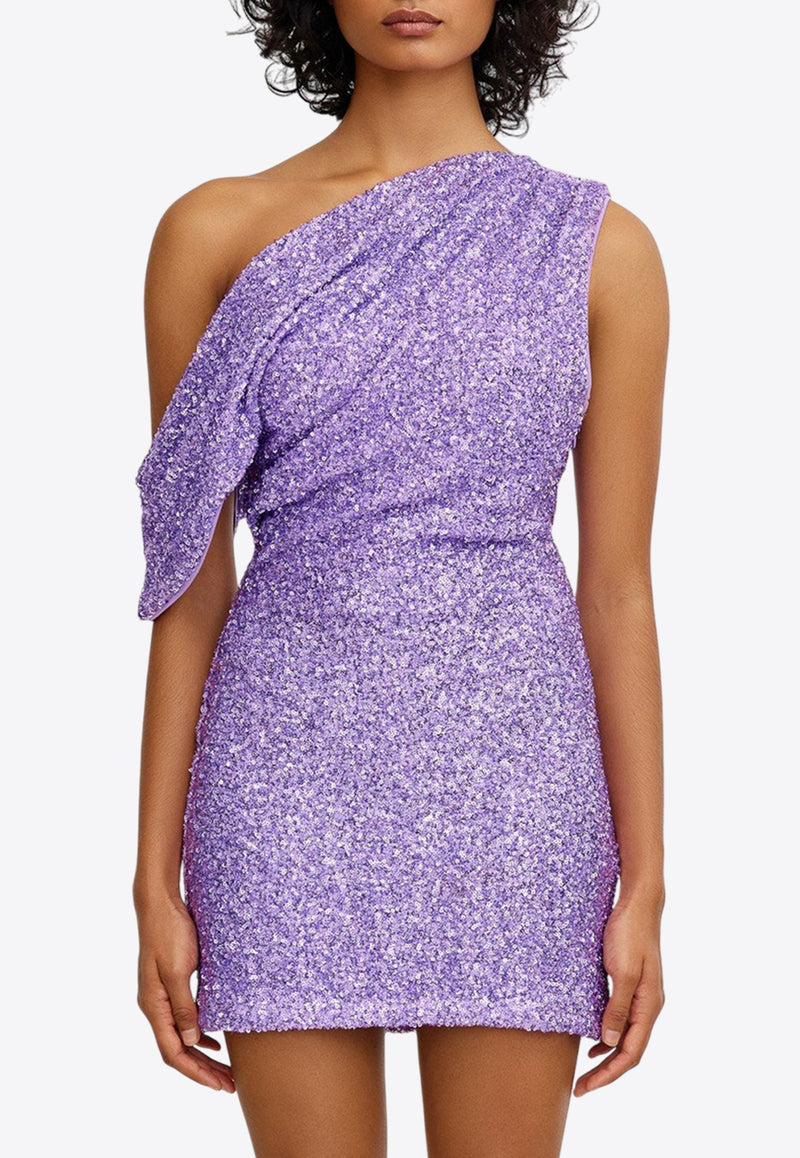 Significant Other Beau Off-Shoulder Sequined Mini Dress Lavender SD240768D-LAVENDERLILAC/LAVENDAR