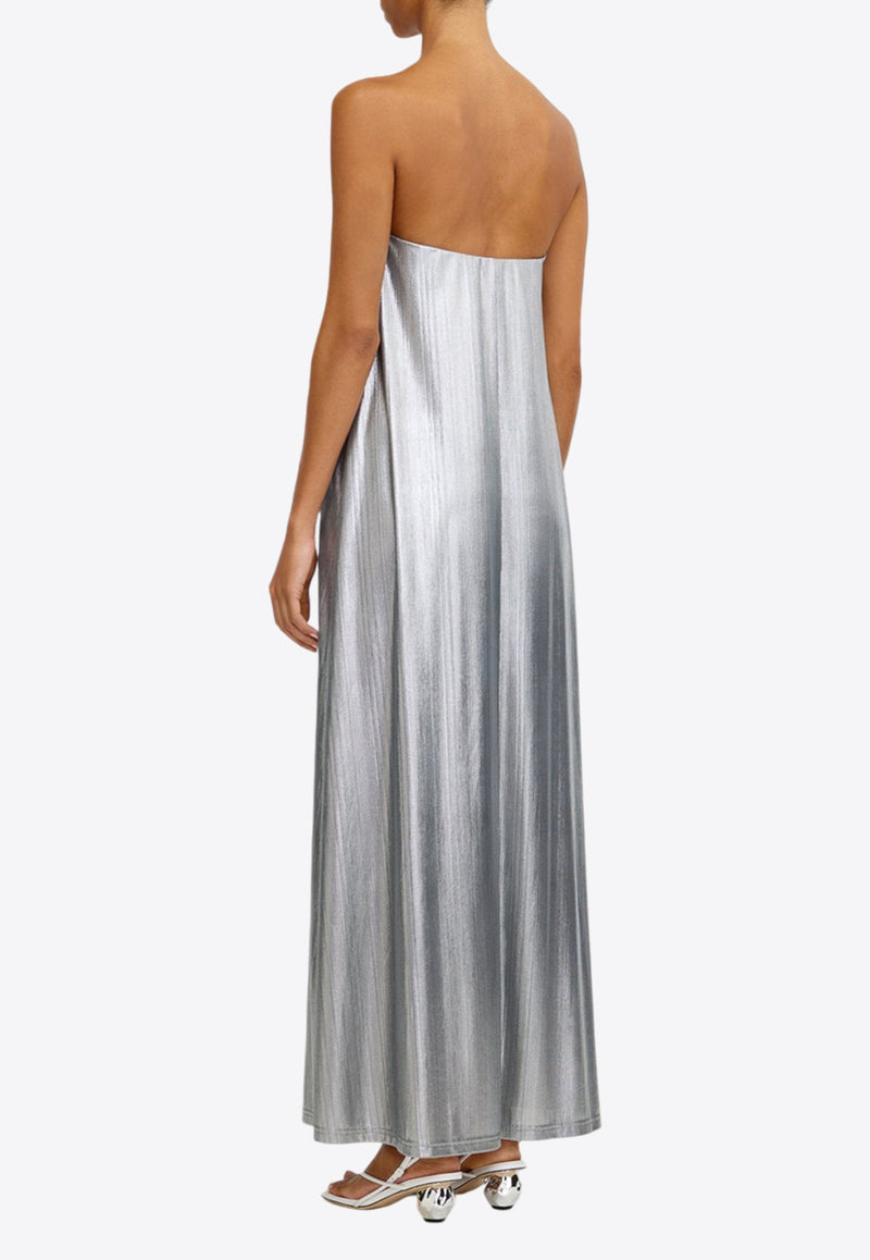 Significant Other Nova Strapless Metallic Maxi Dress Silver SD240791D-SILVERSILVER