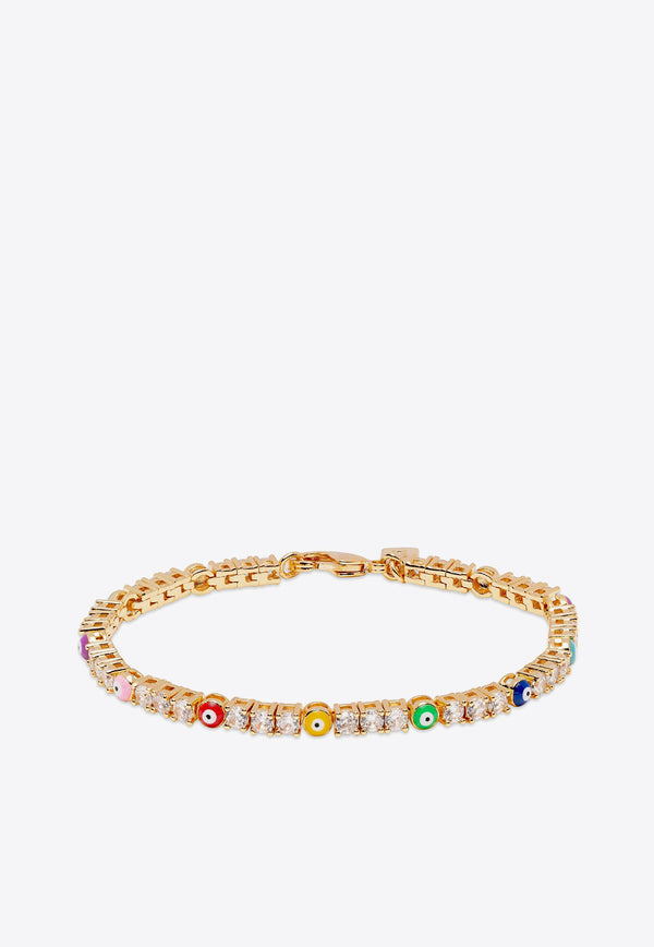 Crystal Haze Jewelry Serena X Evil Eye Crystal Embellished Bracelet Gold SERENAX EVIL EYE BRACELETMULTICOLOUR