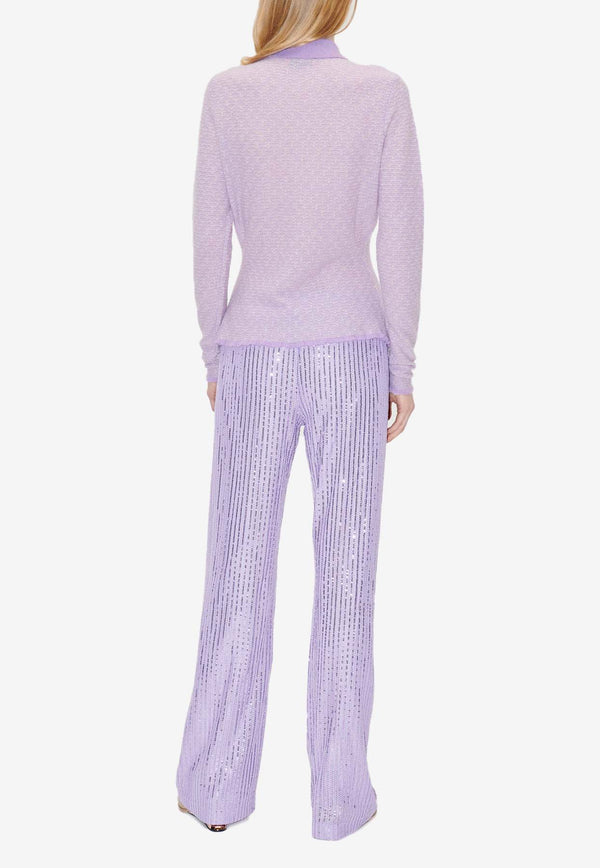 Stine Goya Markus Sequined Straight-Leg Pants Purple SG5713LILAC/LAVENDAR