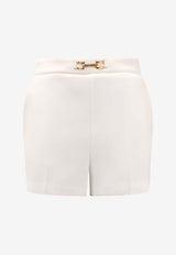 Elisabetta Franchi Horsebit Plaque Mini Shorts White SH00751E2_360