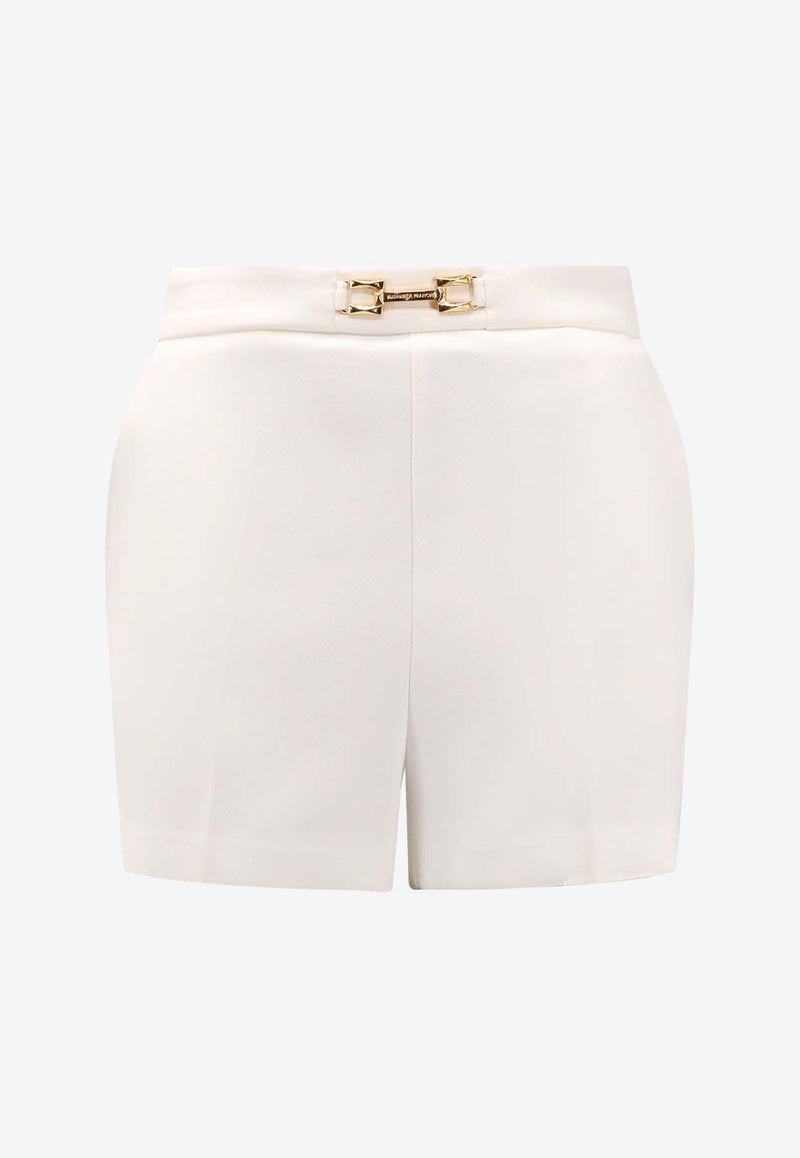 Elisabetta Franchi Horsebit Plaque Mini Shorts White SH00751E2_360