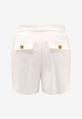 Elisabetta Franchi Horsebit Plaque Mini Shorts White SH00751E2_360