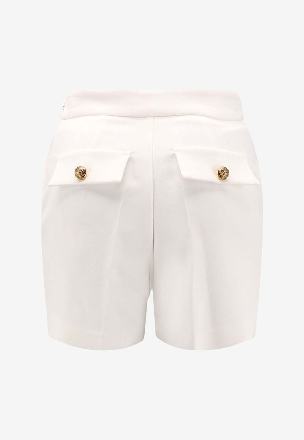 Elisabetta Franchi Horsebit Plaque Mini Shorts White SH00751E2_360