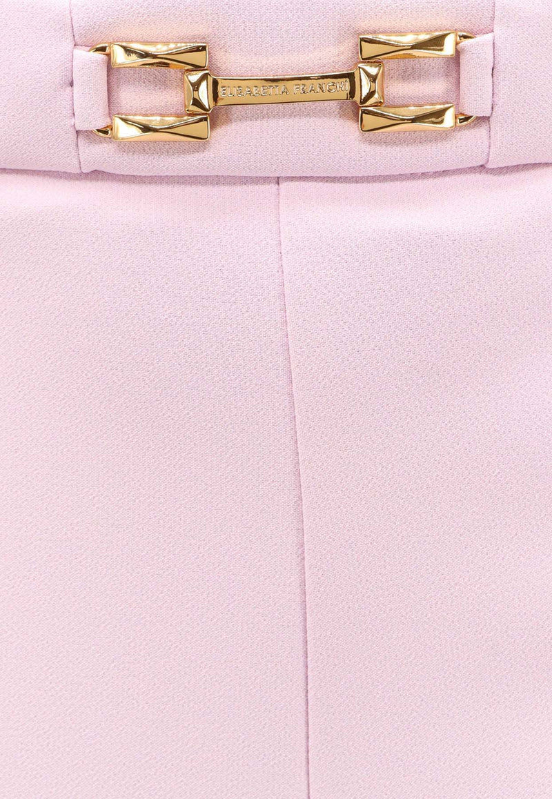 Elisabetta Franchi Horsebit Plaque Mini Shorts Pink SH00751E2_544