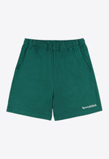 Sporty 
Rich Serif Logo Gym Track Shorts Green SH039516300GR03GREEN