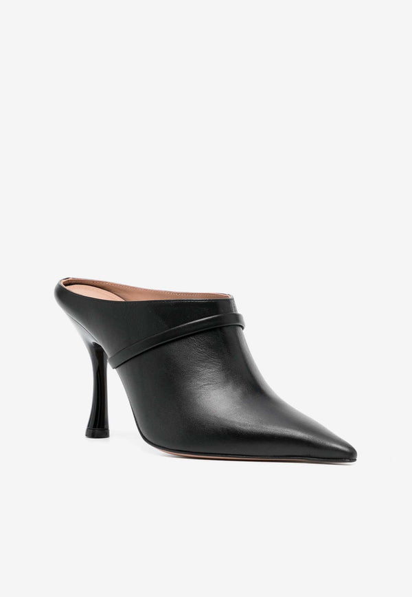 Malone Souliers Shai 90 Leather Mules SHAI 90-1 BLACK/BLACK