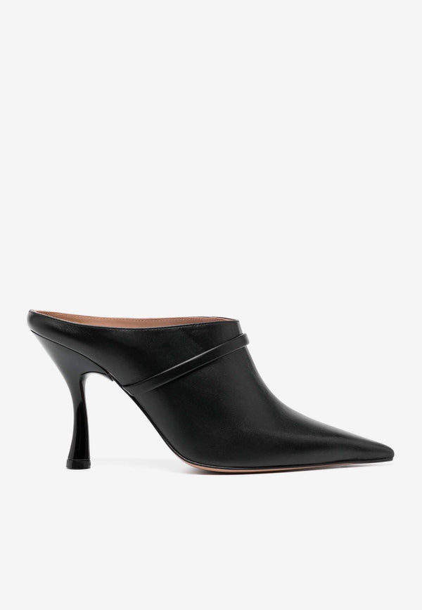 Malone Souliers Shai 90 Leather Mules SHAI 90-1 BLACK/BLACK