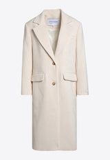 Margaux Lonnberg Single-Breasted Long Coat  White SHARIEPL/P_LON-OF