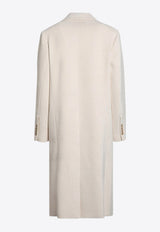 Margaux Lonnberg Single-Breasted Long Coat  White SHARIEPL/P_LON-OF