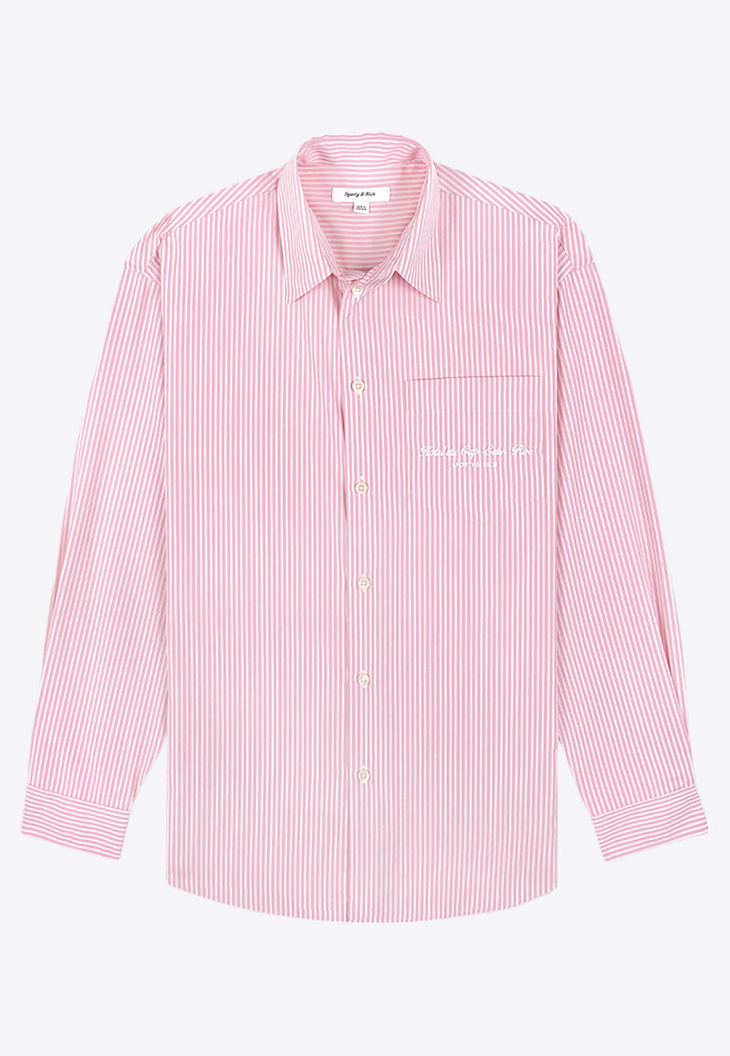 Sporty 
Rich Hotel du Cap Cursive Oversized Shirt Pink SI006501651ST64PINK