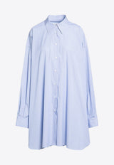 Maison Margiela Oversized Long-Sleeved Stripe Shirt Light Blue SI0DL0002S54945/P_MARGI-001F