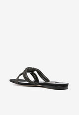 Arteana Capri Crystal Knotted Flat Sandals Black SIGCAPCRBLASFLBLACK