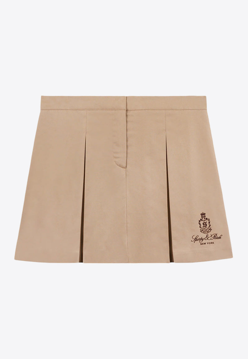 Sporty 
Rich Vendome Double Pleated Mini Skirt Beige SK006512205BE01BEIGE