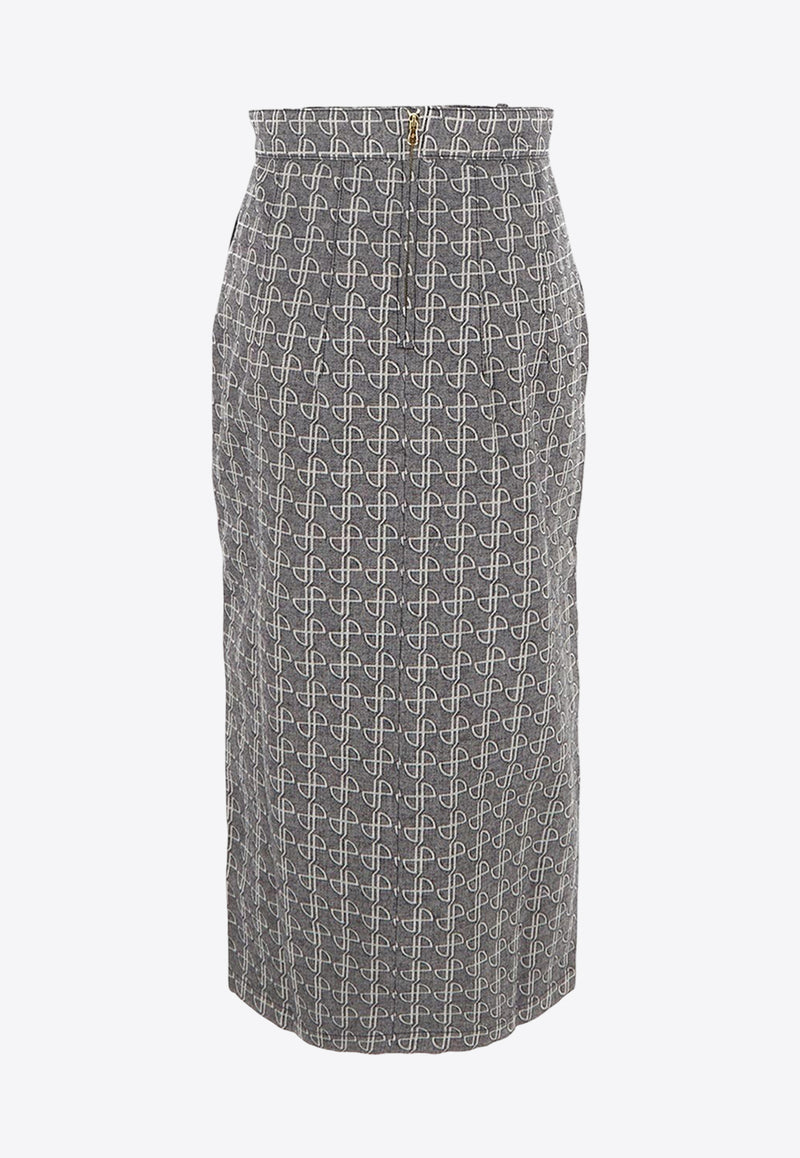 Patou Jewel Pencil Skirt Gray SK050-0ESSENTIELGREY