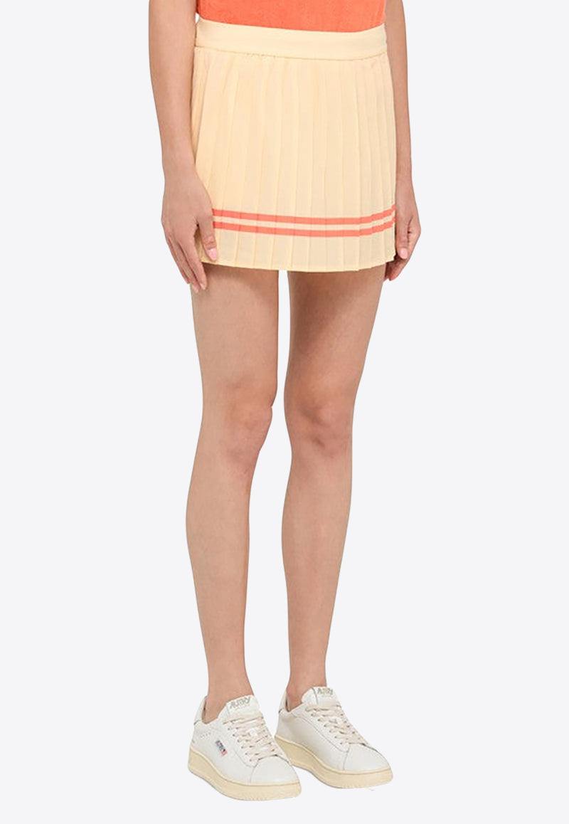 Sporty 
Rich Double-Stripe Pleated Mini Skirt Beige SK921ALCO/M_S&R-AL