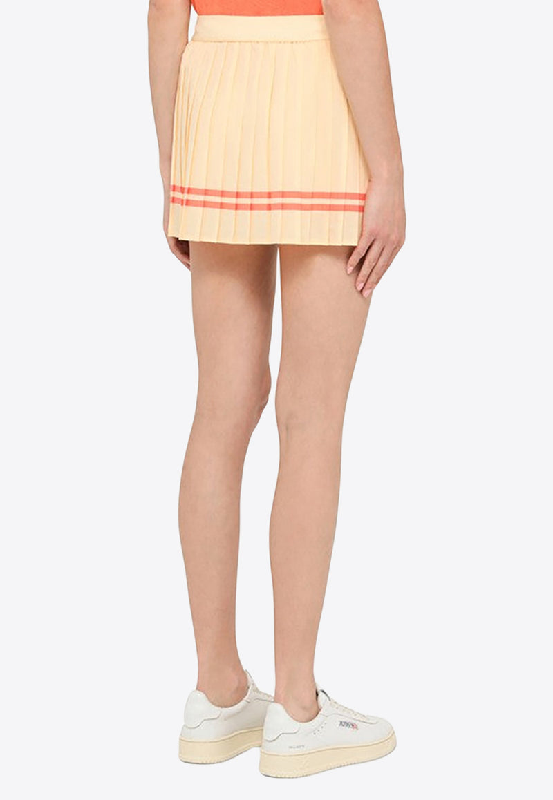 Sporty 
Rich Double-Stripe Pleated Mini Skirt Beige SK921ALCO/M_S&R-AL