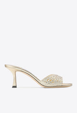 Jimmy Choo Skye 70 Crystal Suede Mules Gold SKYE 70 QIQ GOLD