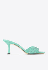 Jimmy Choo Skye 70 Crystal Suede Mules Green SKYE 70 QIY AQUA GREEN