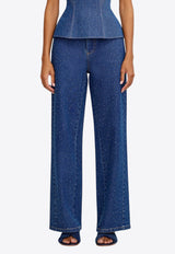 Significant Other Juno Diamante Embellished Straight-Leg Jeans Blue SL2407133P-DENIMDENIM