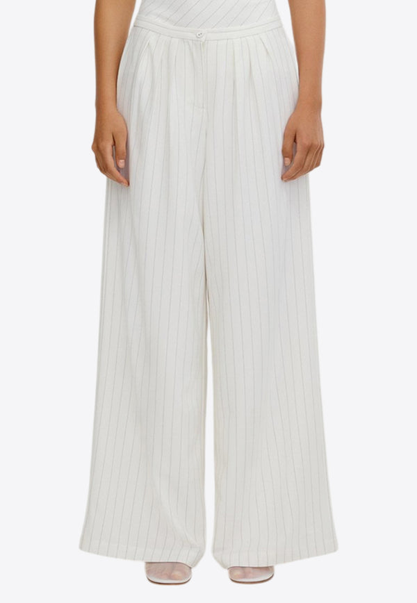 Significant Other Lucy Pinstriped Wide-Leg Pants White SL2407136P-IVORYPINSTRIPEWHITE