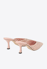 Jimmy Choo Solar 70 Crystal Suede Mules Pink SOLAR 70 QIY MACARON