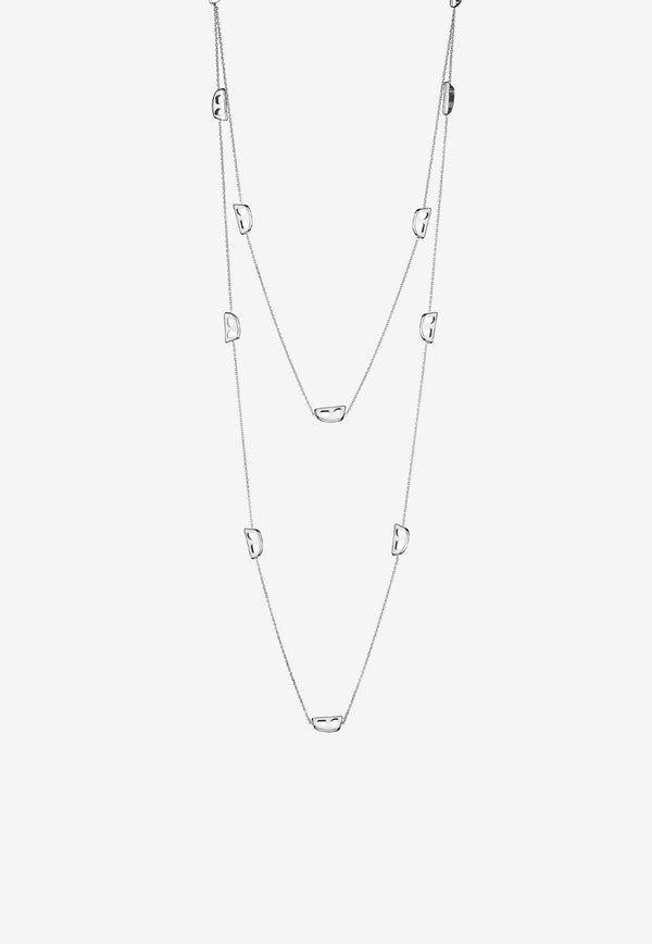 EÉRA Long Chain Stone Necklace Silver SONEPL05U1