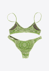 The Attico Bandana Print Bikini Green SPEWBB90_PA48P_824