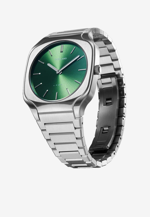 D1 Milano Square Bracelet Stainless Steel 37 MM Watch Green SQBJ06GREEN