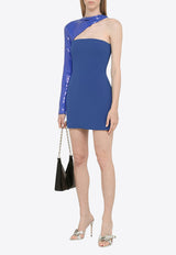 David Koma One-Shoulder Sequin-Embellished Mini Dress SS23DK40DAVI/M_DAVID-BB Blue