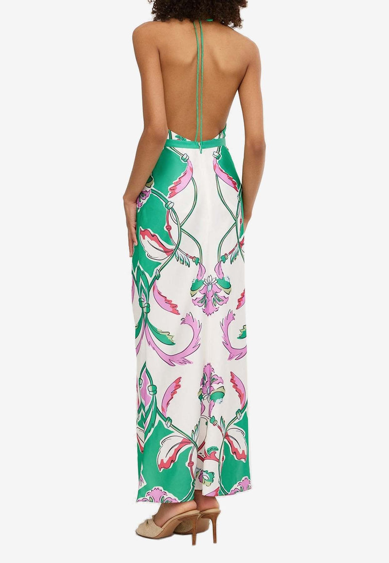 Significant Other Kianna High-Rise Printed Maxi Skirt Multicolor SS240454S-PRT-FLORENCEPRINTGREEN MULTI