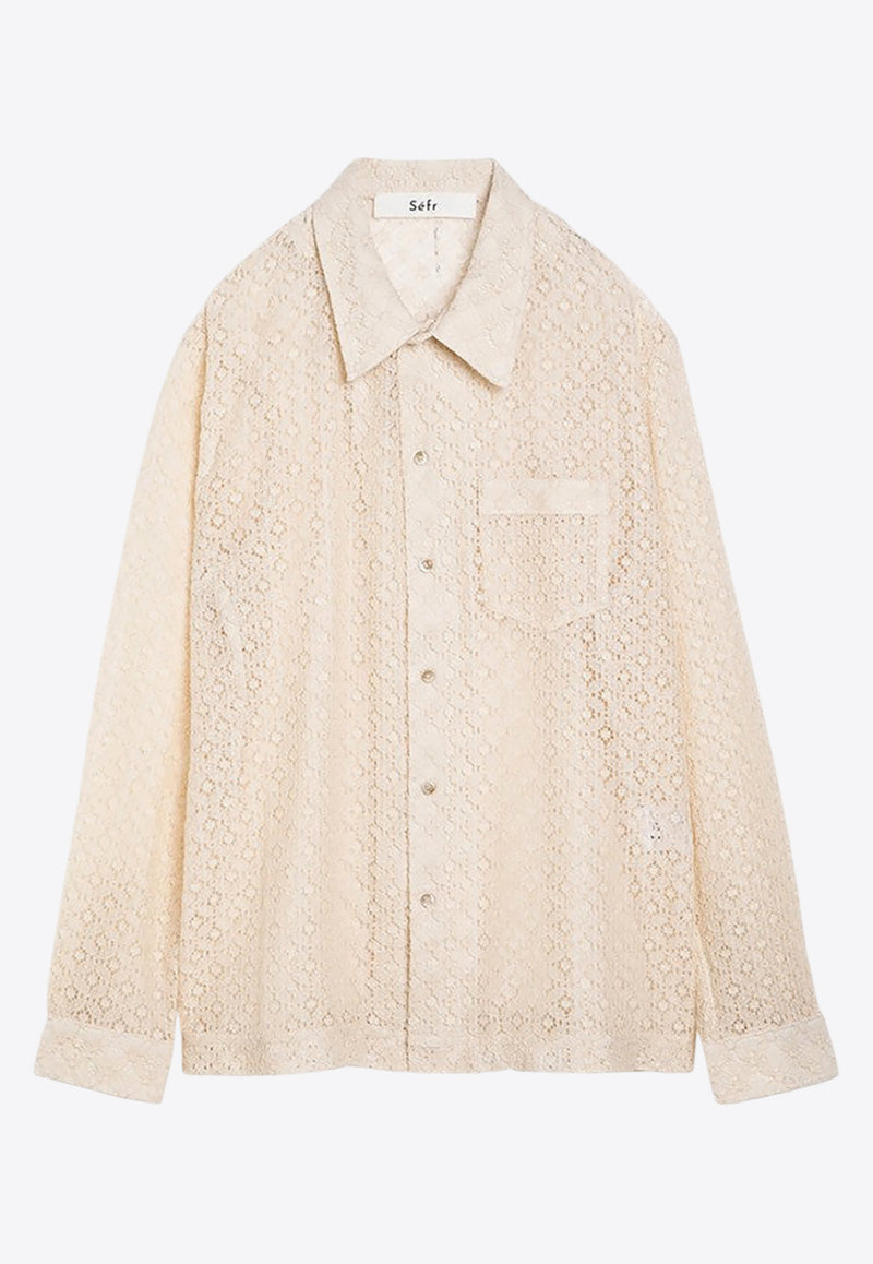 Séfr Jagou Lace-Embroidered Shirt Ivory SS24JAGOUCO/O_SEFR-HA