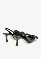 Jimmy Choo Staz 70 Leather Slingback Pumps STAZ SB 70 GWG BLACK/BLACK