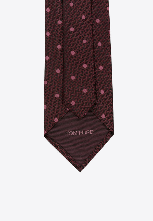 Tom Ford Polka Dot Silk Tie STE001-S0031 ER531 Burgundy