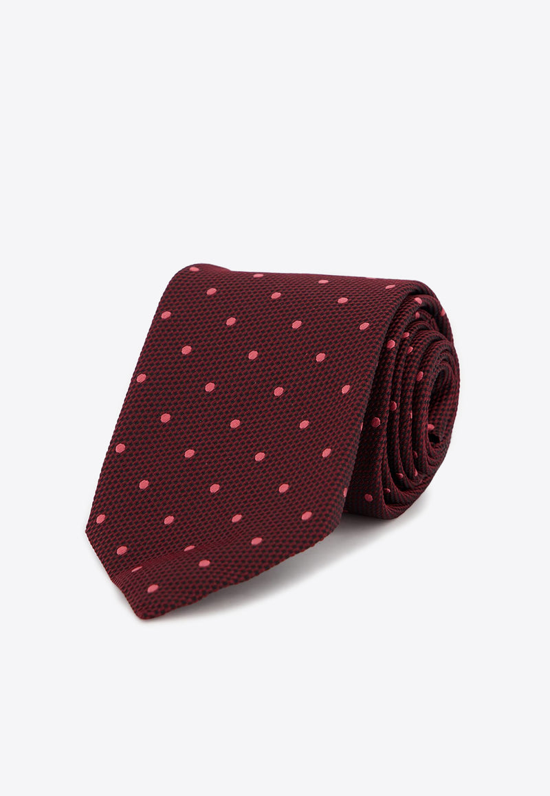 Polka Dot Woven Silk Tie