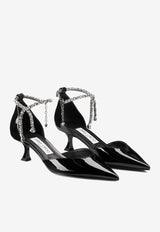 Jimmy Choo Stevie 50 Crystal-Embellished Pumps in Patent Leather STEVIE 50 PAT BLACK Black