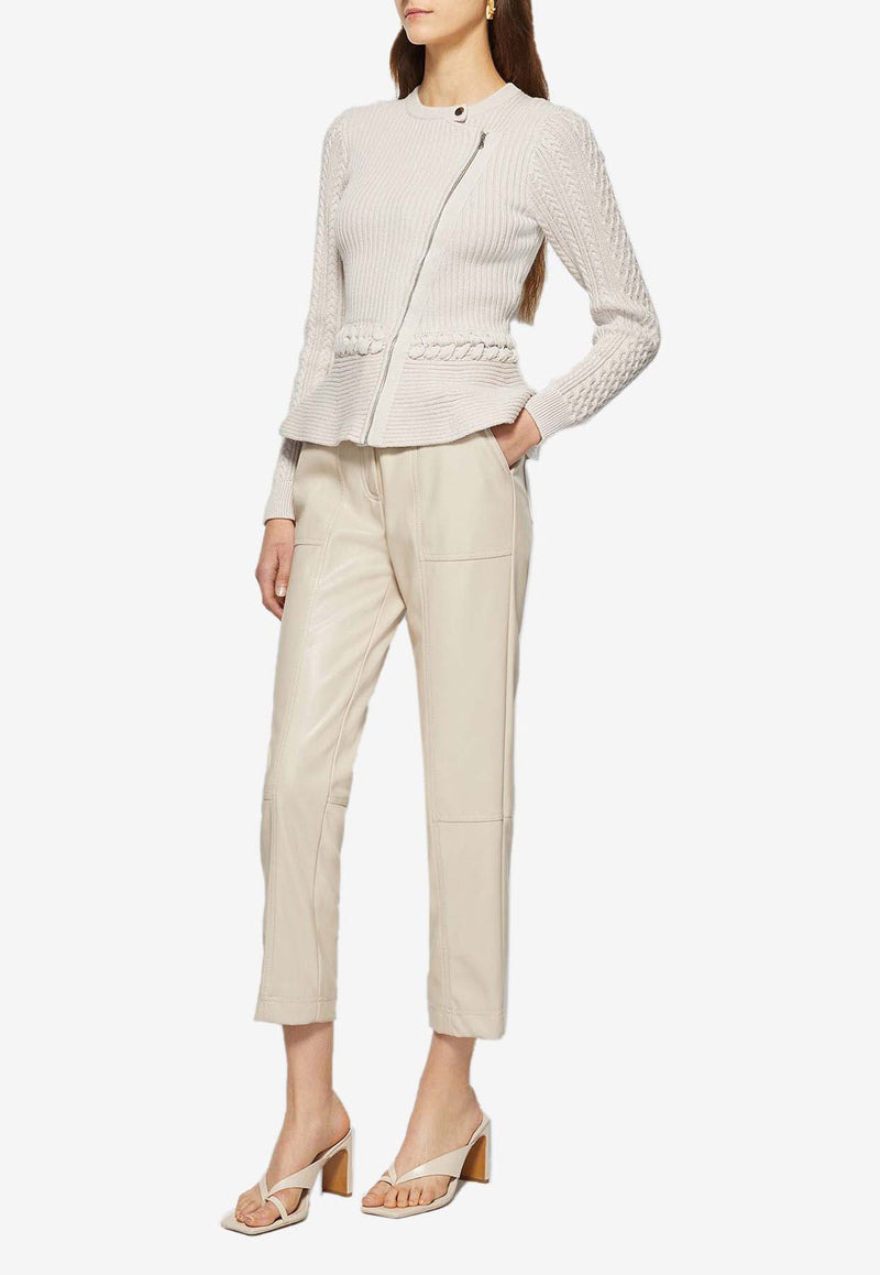 Simkhai Signature Andi Peplum Jacket Ivory